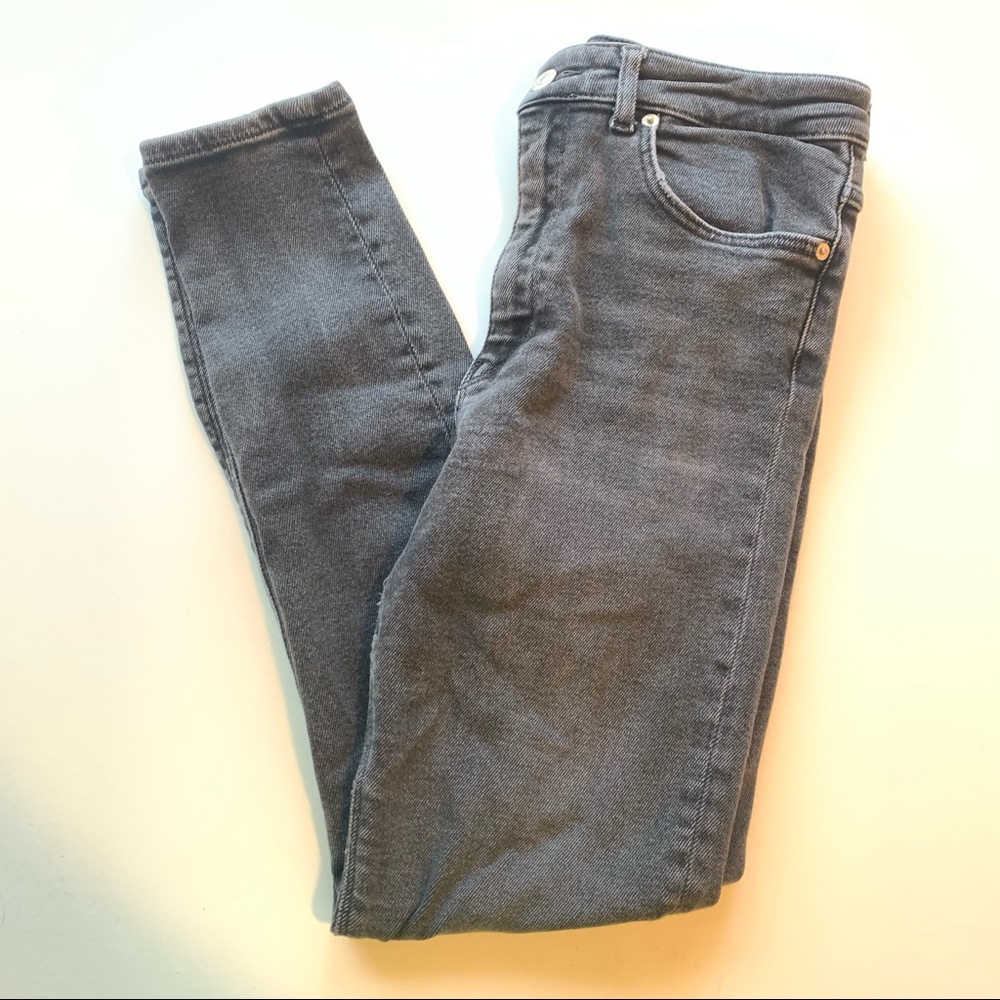 Zara Grey Denim Skinny Jeans Size 10